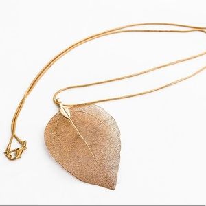 New Gold tone alloy natural leaf pendant